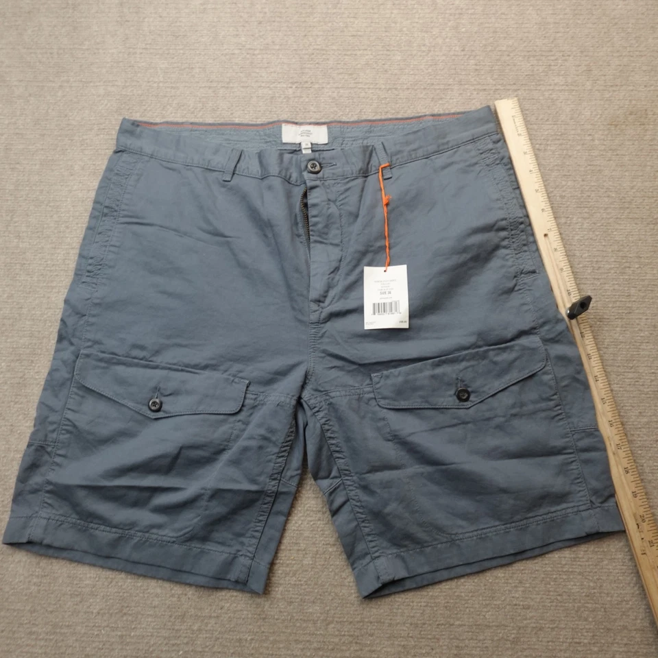 Pantalones Cortos Jack Spade 36 Azul Carga Trenton Utilitario Algodón Lino NUEVO Foto 3 de 4