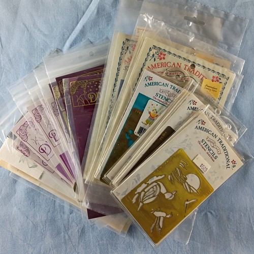 Lot of 20 Assorted Brass Embossing Templates Stencils - Dreamweaver, more