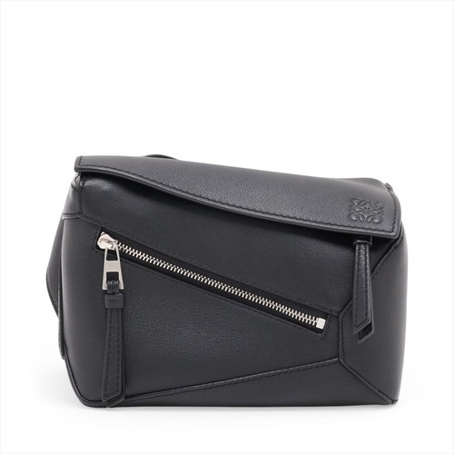 Loewe Puzzle Bum Bag Mini Crossbody Leather Black Unisex #ALB9287