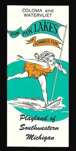 1950's Vintage Brochure for Coloma and Watervliet - Paw Paw Lakes - Michigan