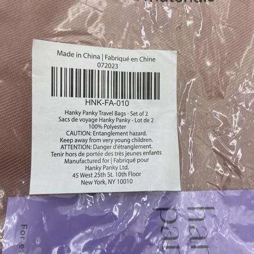 NIB Set Of Hanky Panky “Wash” & “Wear”Travel Bags - 15” X 14” Each - Picture 6 of 6