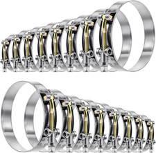 16Pcs 8 Sizes T-Bolt Hose Clamps, 304 Stainless Steel Heavy Duty Hose Clamp Asso