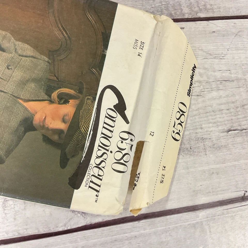 Simplicity 6580 Sewing Pattern Suit Jacket Skirt Lined VTG Miss Size 14 UNCUT - Image 4 of 4