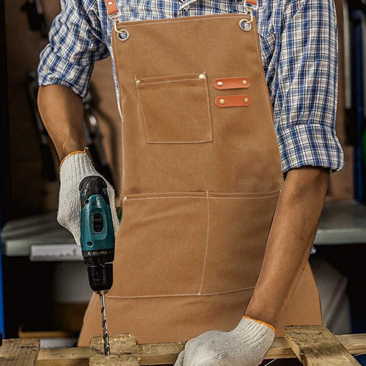 Mens Aprons Canvas Woodworking Vintage For Gardening Work Shop