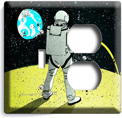 FUNNY NASA ASTRONAUT MOON SPACE UNIVERSE LIGHT SWITCH OUTLET WALL PLATE HD DECOR - Picture 26 of 34