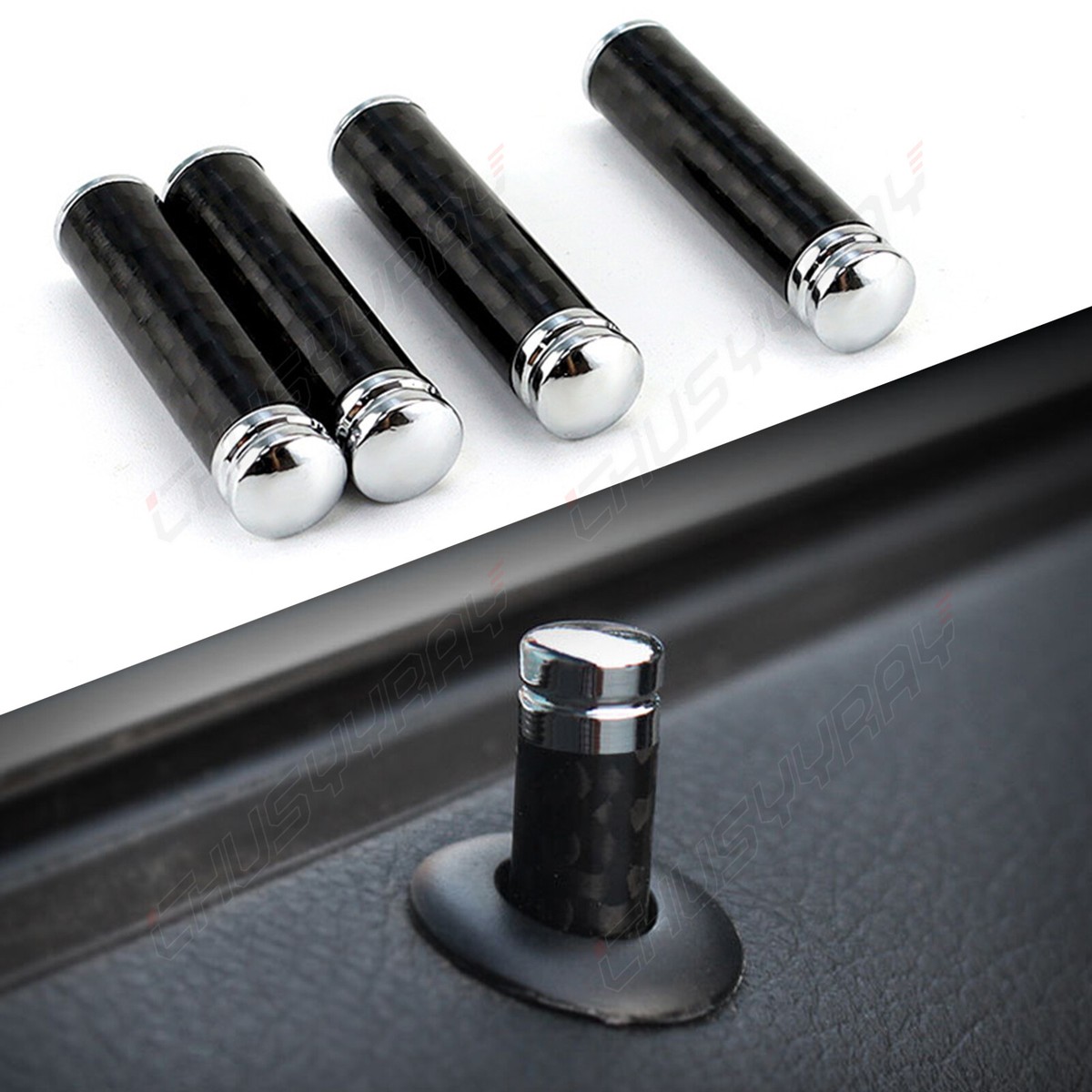 For Dodge Challenger 4x Auto Carbon Fiber Interior Door Lock Knob