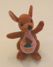 Vintage 1997 Kanga  Roo Mattel 6" Disney Winnie the Pooh Plush Bean Bag Stuffed