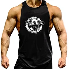 Men's Gym sleeveless T-shirt fitness clothes men's bottoming training waistcoat