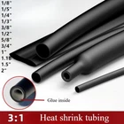 BLACK Heat Shrink Tubing Tube Dual Wall 3:1 Adhesive Glue Lined Waterproof