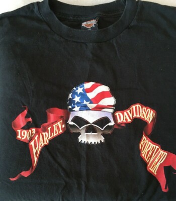 Vintage Harley-Davidson Mens 2 XL single stitch SS skull-T-Shirt