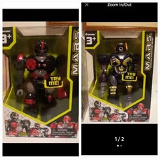 Two 7" Walking Robots Multi-Articulated Arms Light-Up Eyes