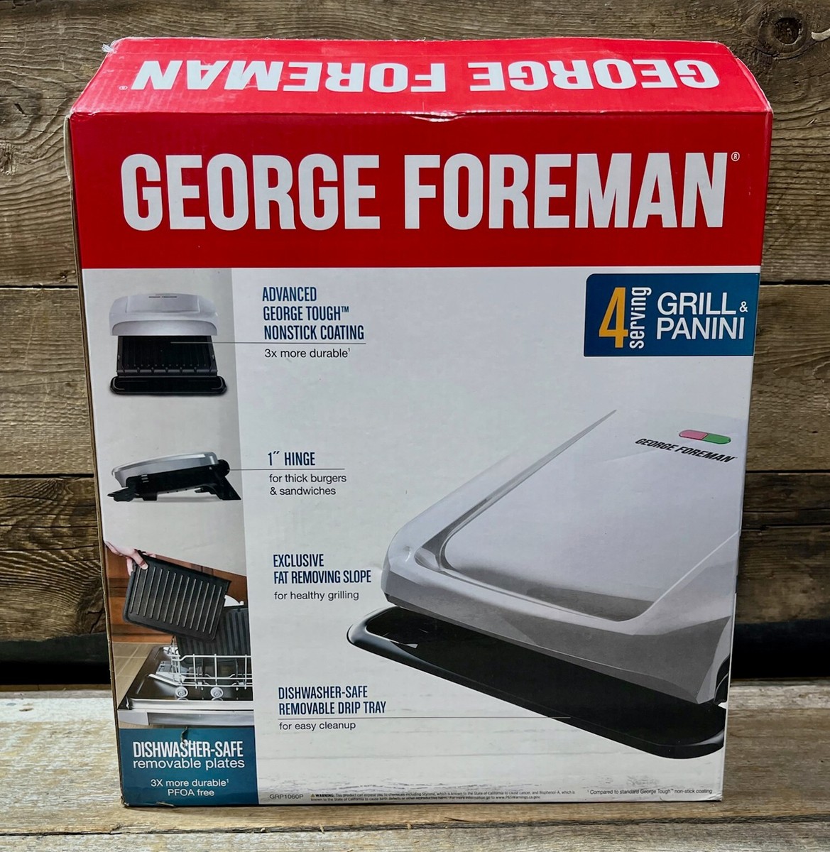 George Foreman, 4 Serving, Grill & Panini, Model GRP1060P