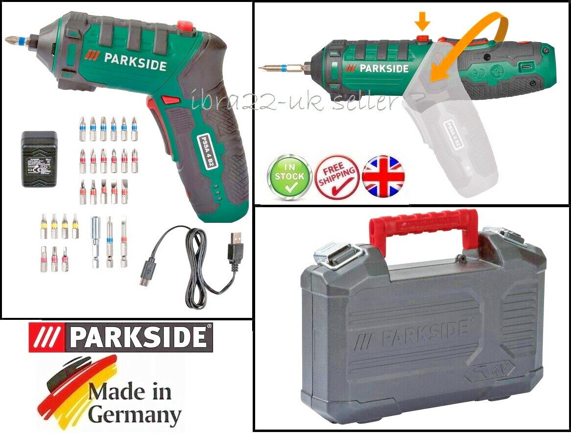 NEW 4v Parkside Powerful Cordless Screwdriver Li-ion Lithium With