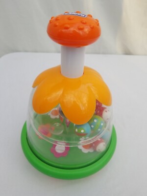 Chicco Butterfly Ladybug Green & Orange Flower Top Spinning Toy Top