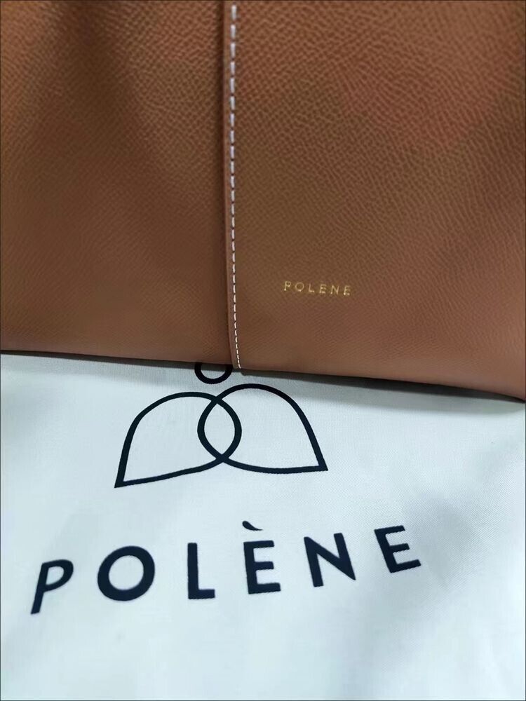 Polene Tote Bag Cyme Color Camel textured Leather regular
