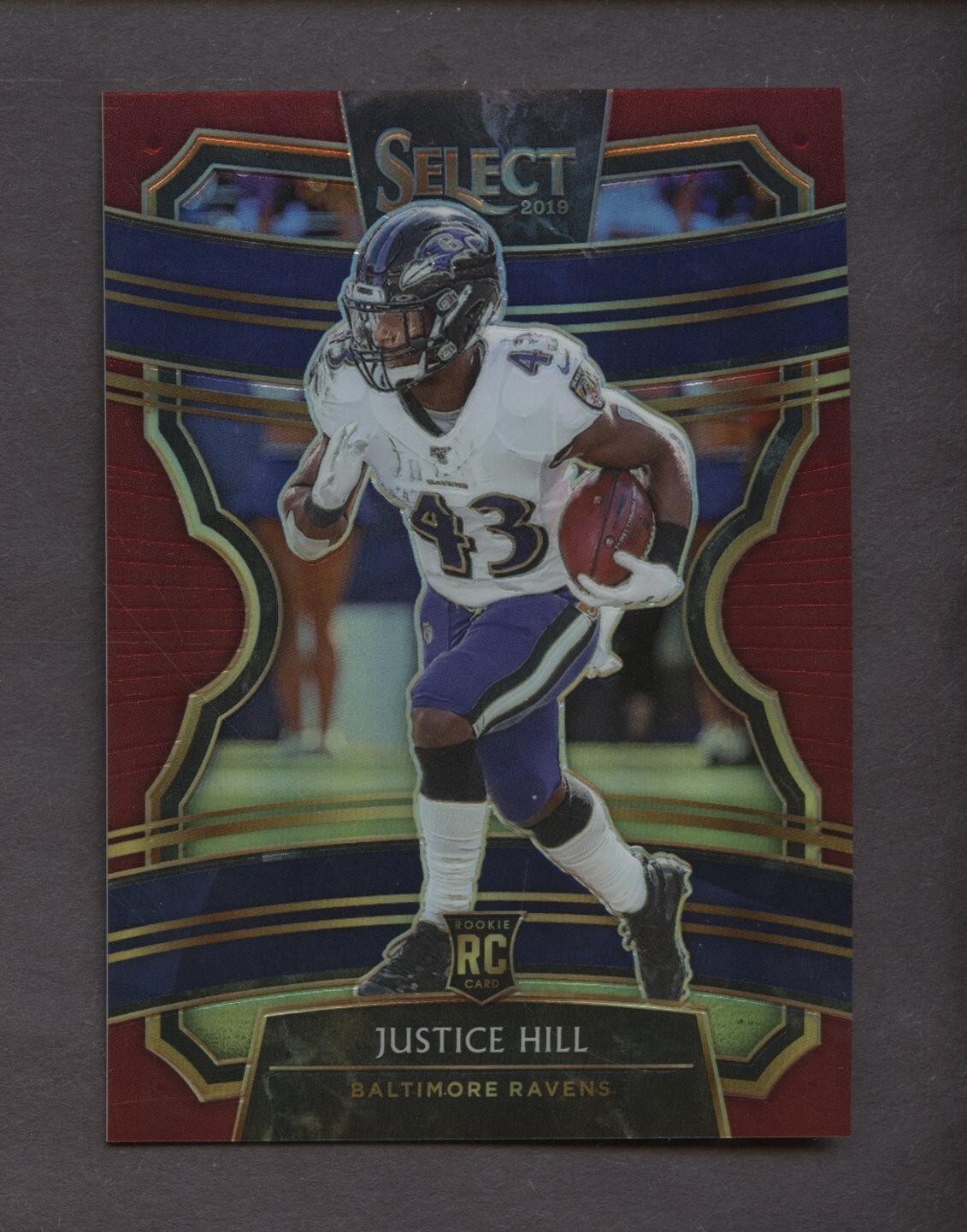 2019 Panini Select Maroon Prizm #28 Justice Hill Ravens RC Rookie 12/149