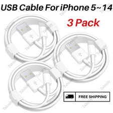 USB Charger Cable Cord For Apple iPhone 6 7 8 SE X XR 11 12 13 14 Pro Max 3 Pack