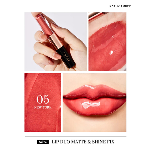 Lipstick Lip Duo Matte & Shine Fix KATHY AMREZ 18Color Nourishes Lips Smooth 3ml - Picture 16 of 29