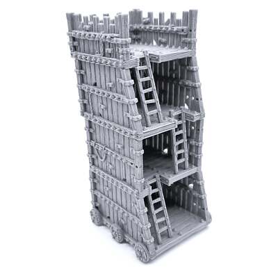 Siege Tower by Printable Scenery, 3D Printed Tabletop RPG Wargame Terrain 28mm