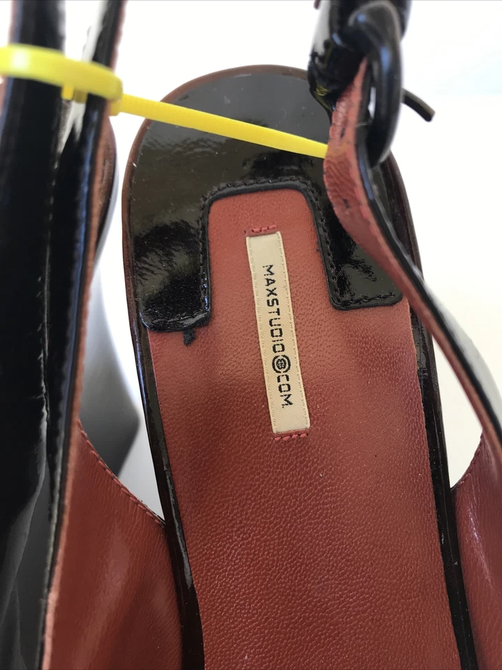 Max Studio Mujer Cleo Slingback Charol Plataforma Tacones de Cuña 7.5M Foto 3 de 4