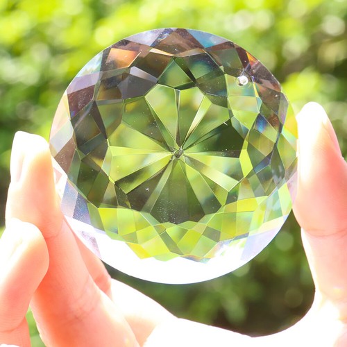 Suncatcher Crystal Round Faceted 63MM Fengshui Prism Hanging Chandelier Pendant - Imagen 2 de 11