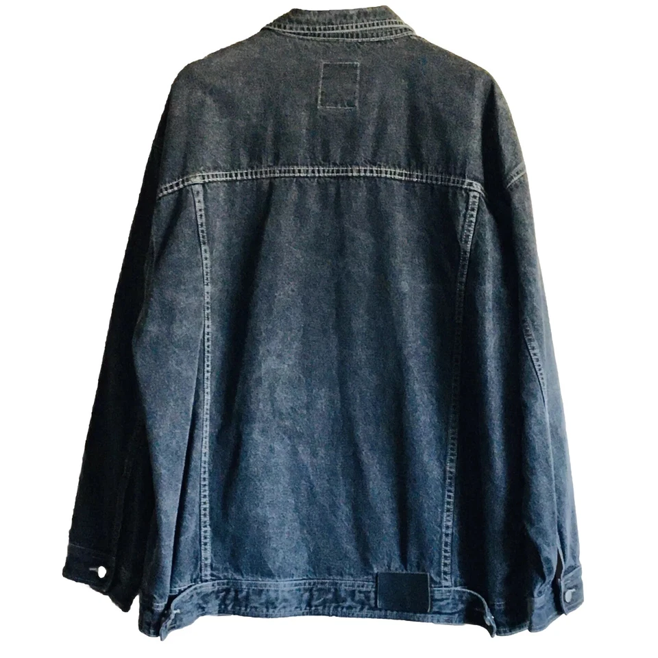 Chaqueta de camionero vintage años 90 SEAN JOHN Jean para hombre XXL negra denim manga larga Foto 3 de 4