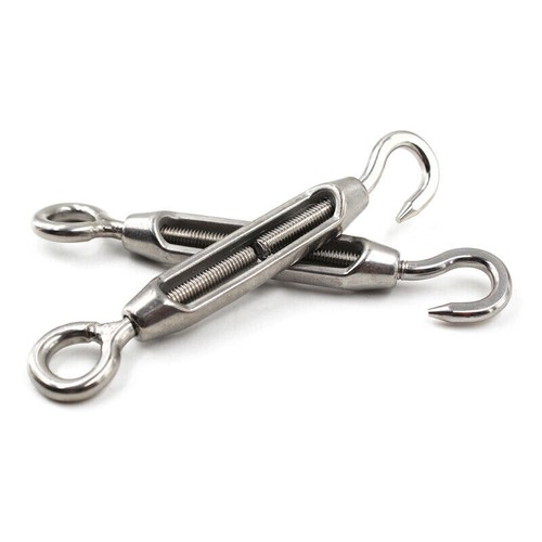 Gancio/Occhio Rigging Vite Acciaio Inox Fibbia Girevole Corpo Aperto Filo Corda Tensionatore - Foto 3 di 10