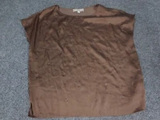 Loft Shirt Womens Medium Brown Pullover top sleeveless classic