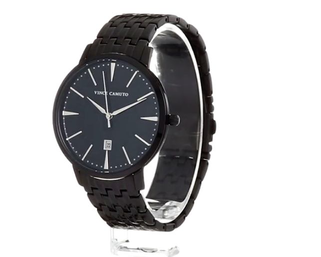 Vince Camuto Black and Silver Bracelet Watch Vince Camuto Mens Two-Tone Bracelet Watch – ShopCGX main image 4