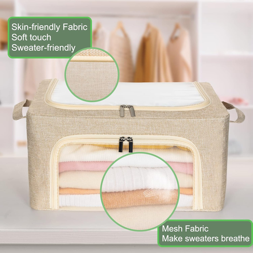 22L Cashmere Sweater Storage Bag with Natural Cedar Balls, Stackable Organizer - Picture 5 of 12