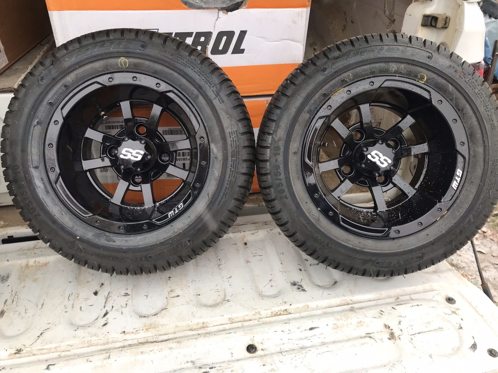 2 GTW 10" Black Golf Cart Wheels eBay