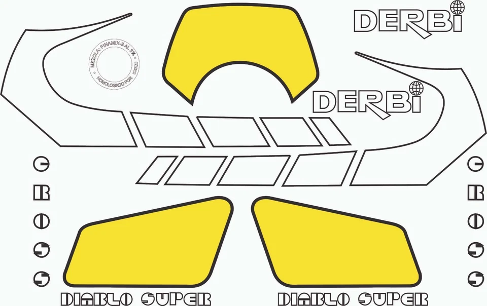 STAR SAM® KIT ADHESIVOS DERBI DIABLO SUPER C7 CLASSIC MOTORBIKE STICKERS