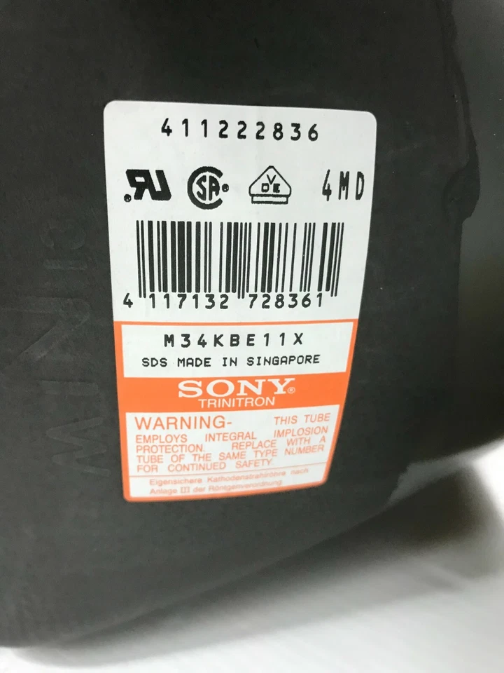 Sony Picture Tube 14"  M34KBE11X , # 8-738-363-05 , Suit most 14 PVM , BRAND NEW - image 4 of 4