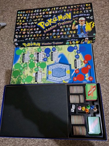 POKEMON MASTER TRAINER BOARD GAME HABRO 1999 *ONLY MISSING INSTRUCTIONS*