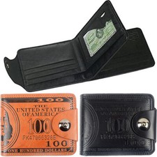 New Men's US Dollar Bill Money Trifold Wallet Leather Credit Card Holders Clutch