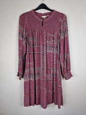 Fat Face Women's 10R Rouge Pink Boho Pattern Dress