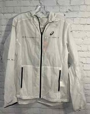 Asics Adult Unisex Lite Show Medium White Runners Performance Jacket NWT