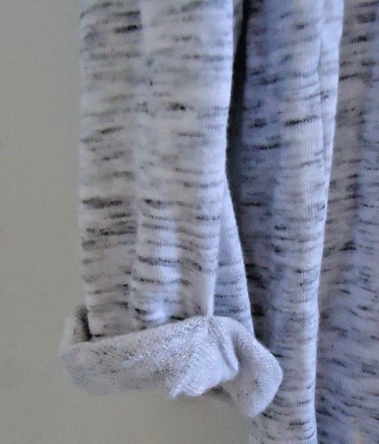 H&M разделенный туника Топ женщин S искусственно состаренный белый серый 3/4 рукав падение плеча - Изображение 2 из 4