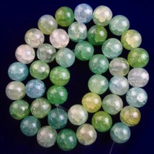 1Strand 10mm Green Blue Dragon Veins Agate Round Ball Loose Beads 15.5 "CJ956
