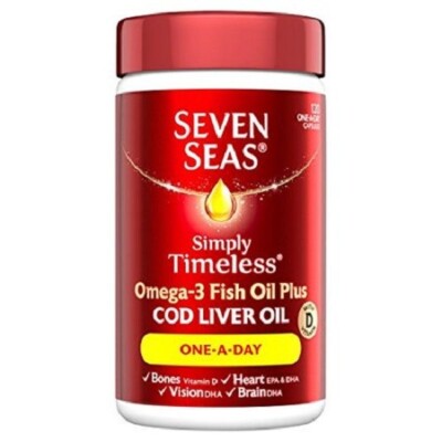 SEVEN SEAS COD LIVER OIL OMEGA-3 FISH OIL PLUS  ONE-A-DAY 120 CAPSULES