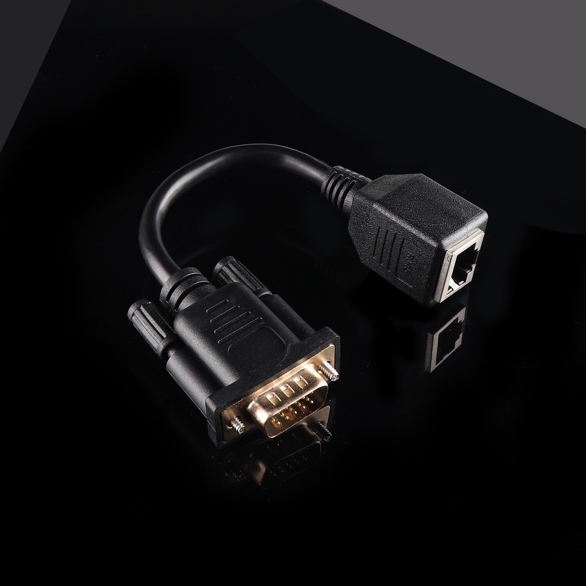 RJ45 Female to VGA 15-Pin Port Male Cord Ethernet LAN Console