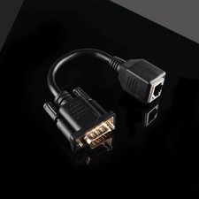 RJ45 Female to VGA 15-Pin Port Male Cord Ethernet LAN Console adapter Plug