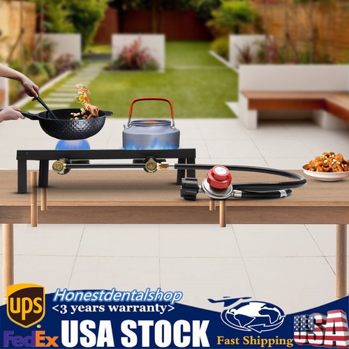 Stufa a gas a doppio bruciatore per uso domestico per uso domestico esterno cucina da scrivania campeggio - Foto 1 di 19