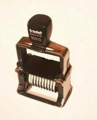 Trodat Professional 55510 Numbering Stamp - 10 Bands With Symbols, 5mm Black Ink