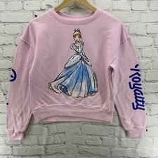 Disney Sweatshirt Womens Sz XS Cinderella Princess Royalty Pink