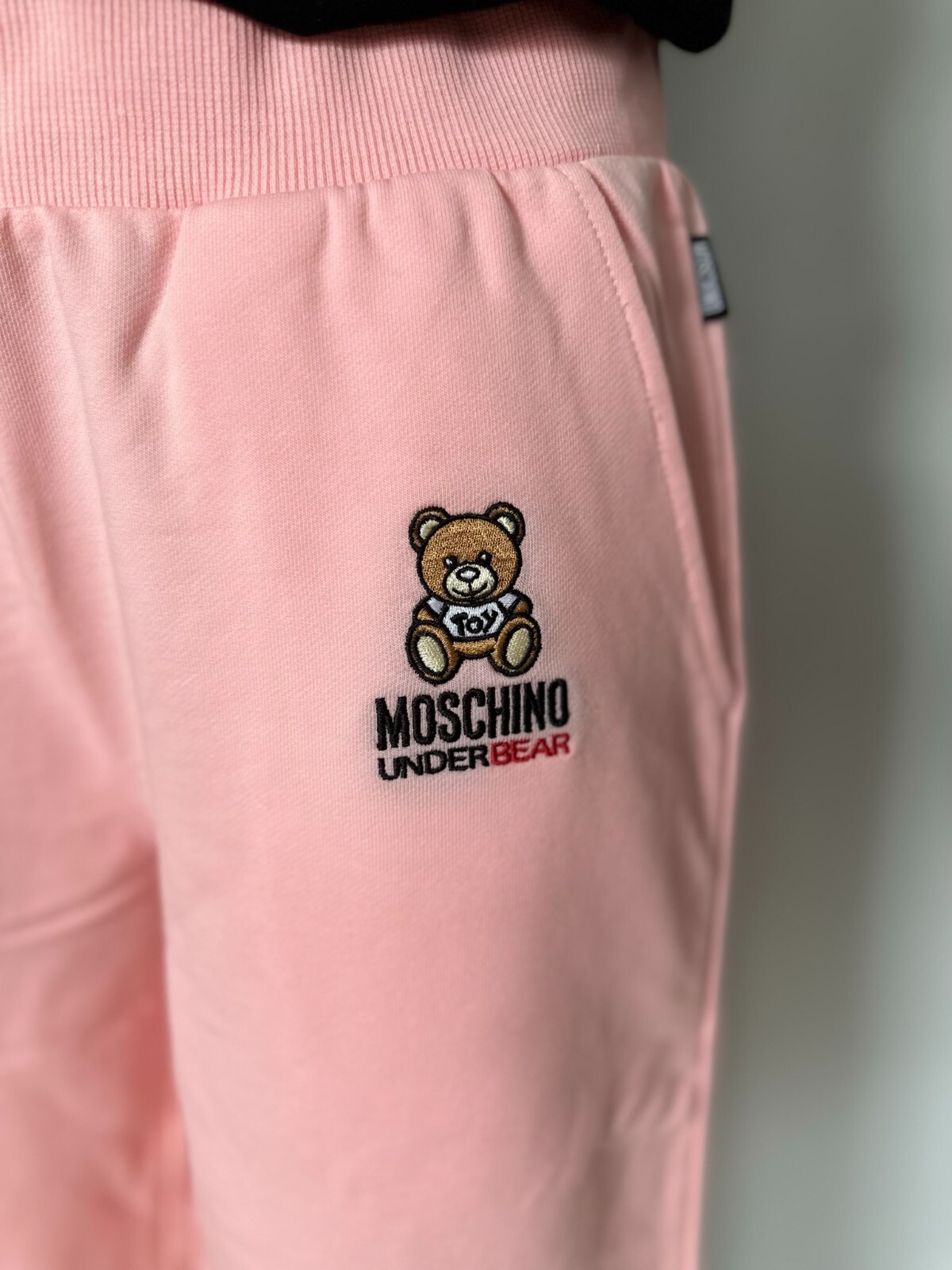Moschino Cropped Trousers Pink Teddy Logo Women’s Size S Luxury Designer RRP £16 image 5