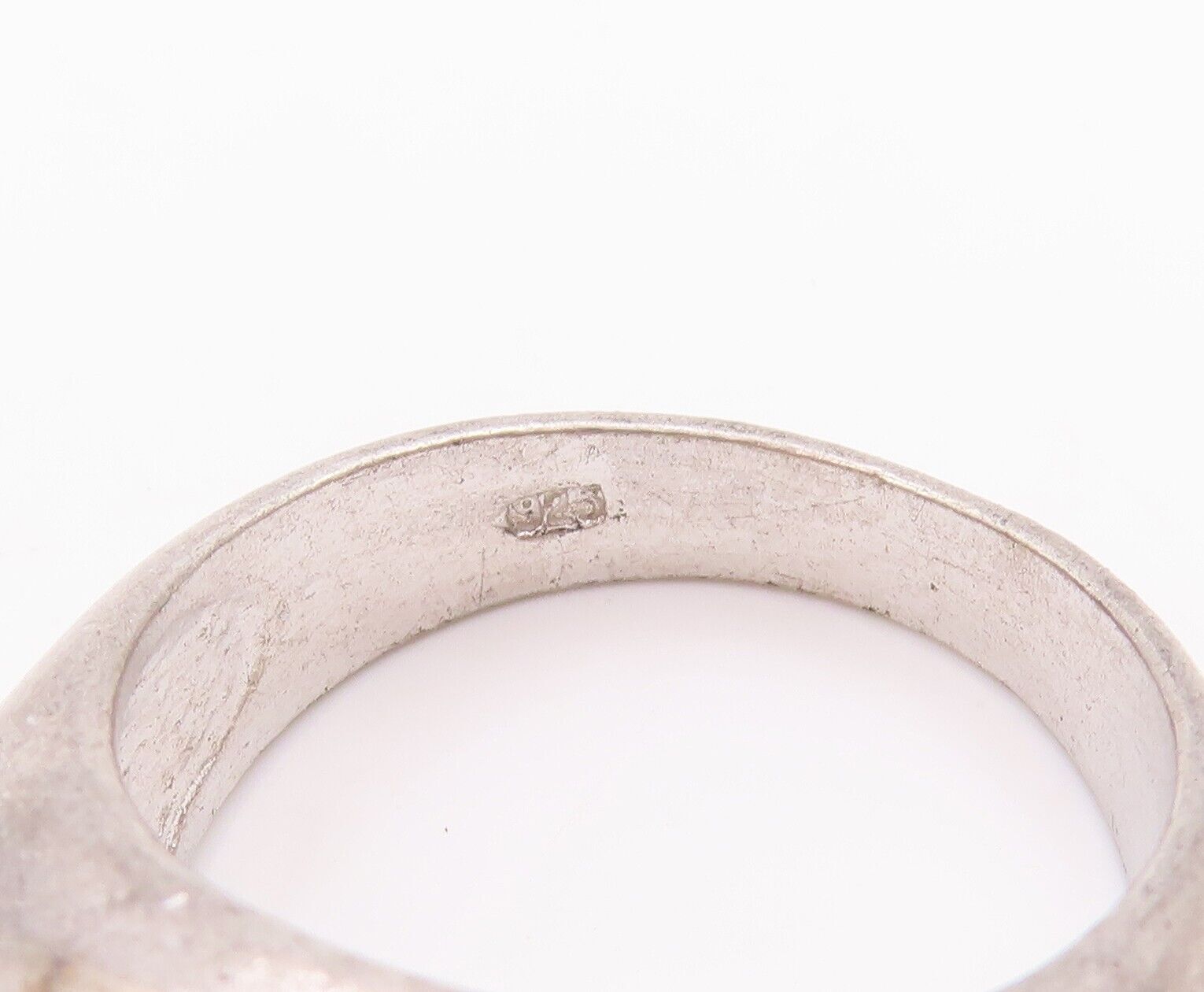 925 Sterling Silver Vintage Ring Solid Leaf Carve… - image 6