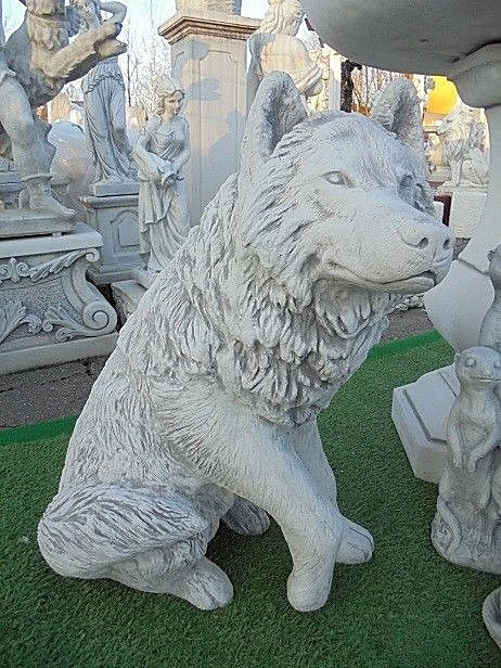 Gartenfigur "Wolf sitzend" 70 cm, Steinguss, Wolf, Statue, Gartendeko, Tierfigur - Bild 3 von 4
