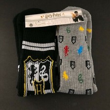Harry Potter Crew Socks Adult Hogwarts Wizarding World 2 Pairs NEW