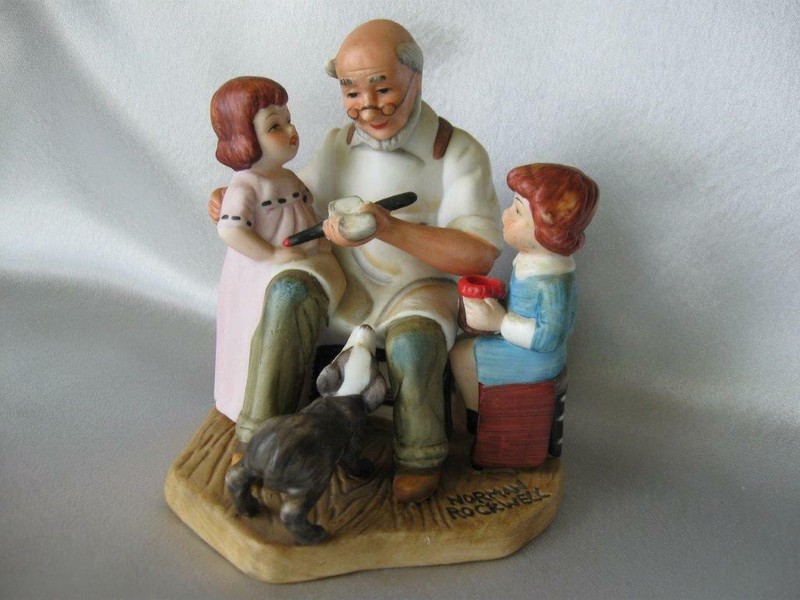Norman Rockwell  The Toy Maker  porcelain Figurine 1982 collectors Item